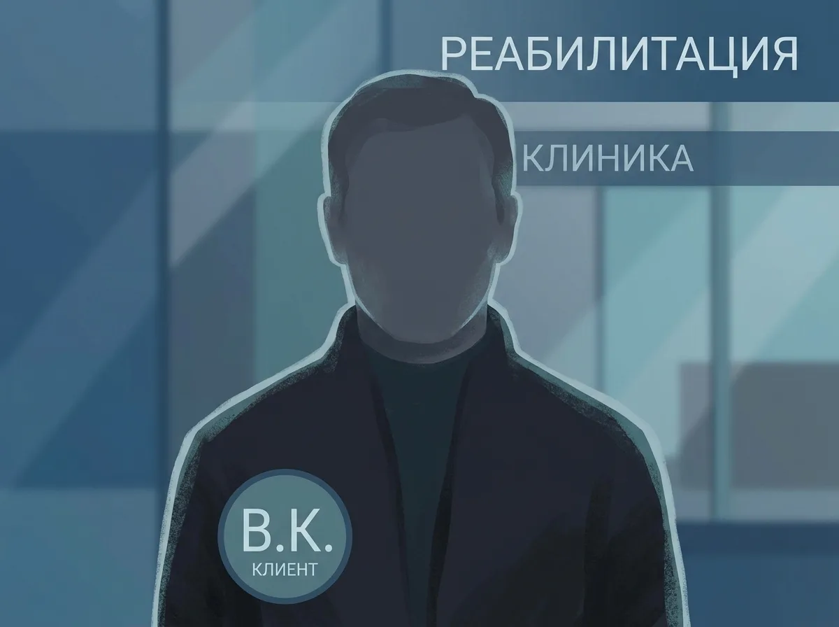 Аватар Владимира К., клиента наркологической клиники, мужчина среднего возраста, нейтральный силуэт